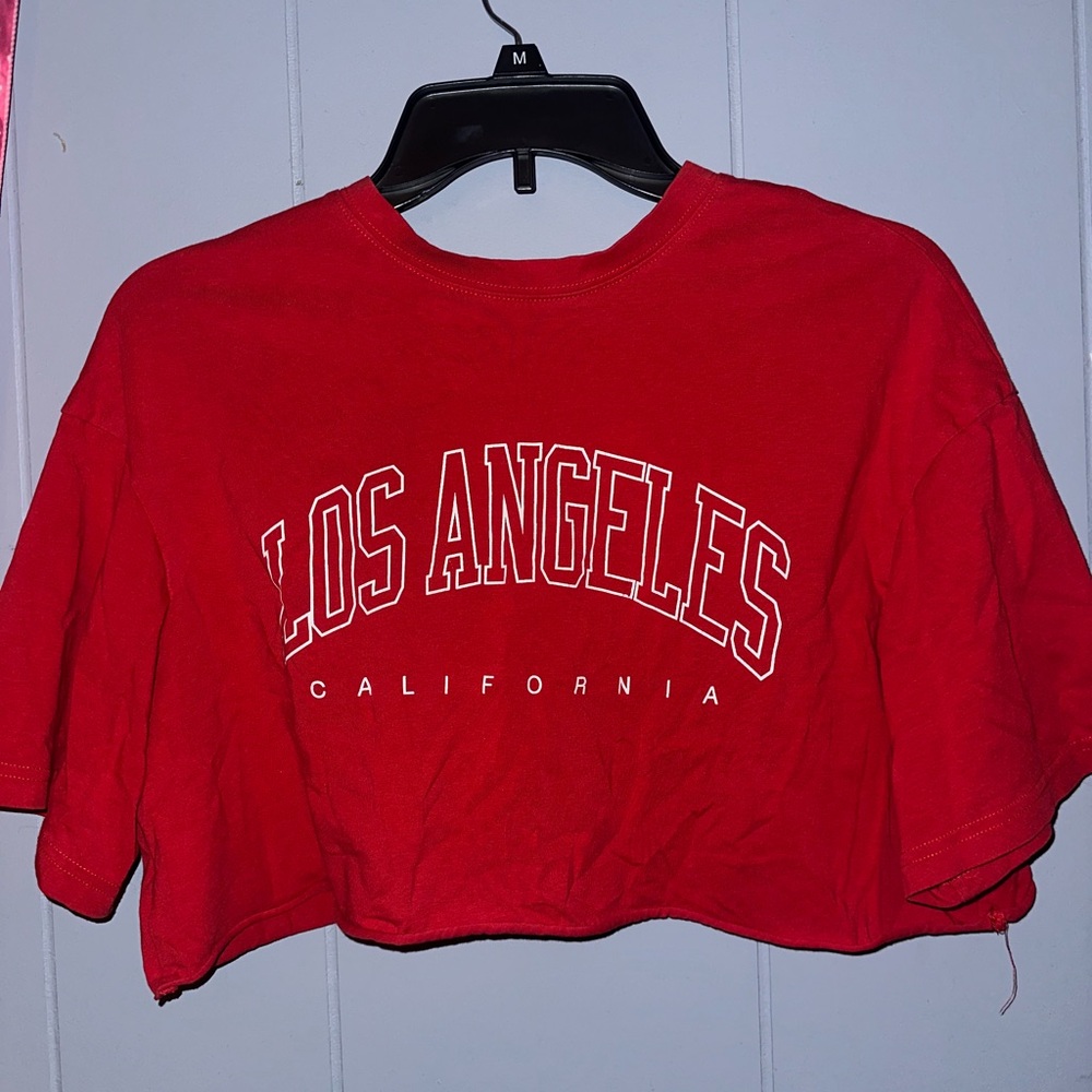 SHEIN Vibrant Red Crew Neck Top